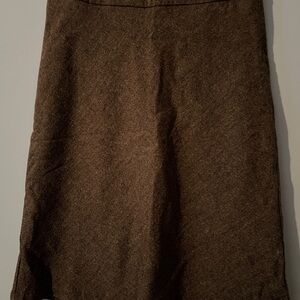 Forever 21 Classic Brown Tweed A-Line Midi Skirt